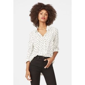 JustFab Spotted Blouse Size M